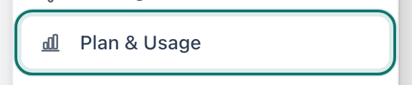 Plan & Usage in the avatar menu