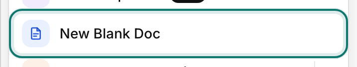 New Blank Doc, in the Create menu