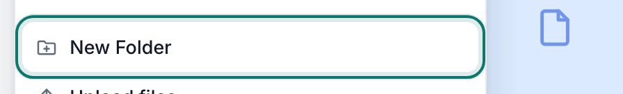New Folder, in the Create menu