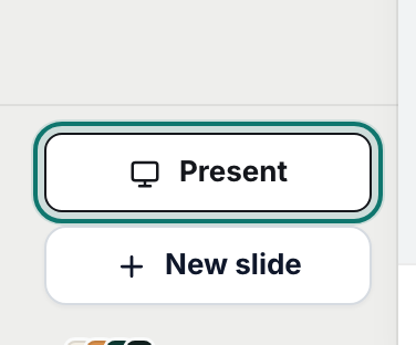 Present, above New slide and Theme at the foot of the slide list