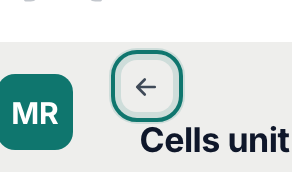 The back arrow at the top of the tabs panel