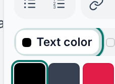 The colour switch in the Format tab: Text color, Highlight, Background and Border, each with a dot of its current value