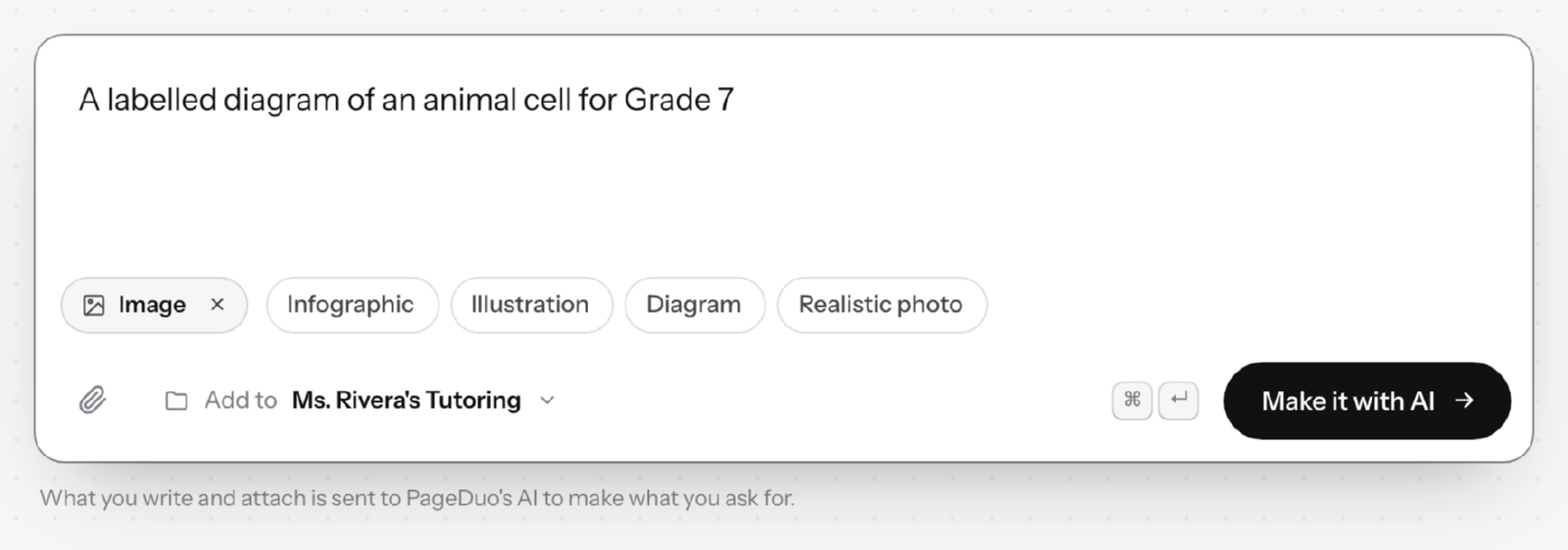 The image request box with the Image tag, and Infographic, Illustration, Diagram and Photo to choose from