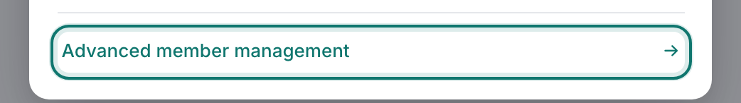 The Advanced member management link at the foot of the invite dialog
