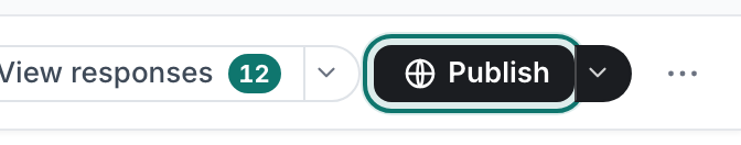The Publish button at the right-hand end of the editor toolbar