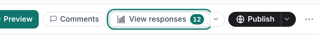 The View responses button in the editor toolbar