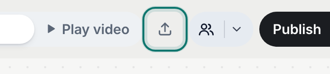 The Export button in a video's top bar, between Play video and Share