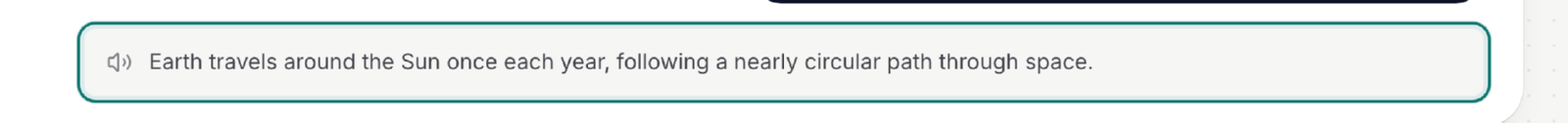 The narration line at the foot of a scene card