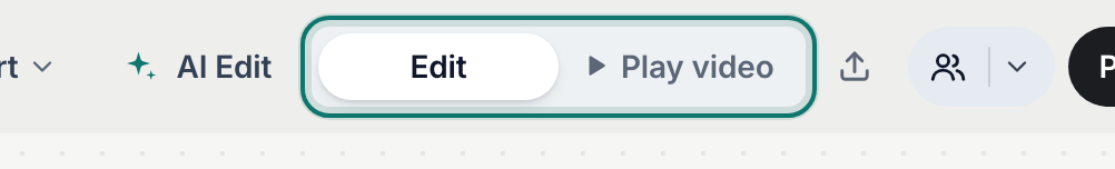 Edit and Play video in the top bar of a video