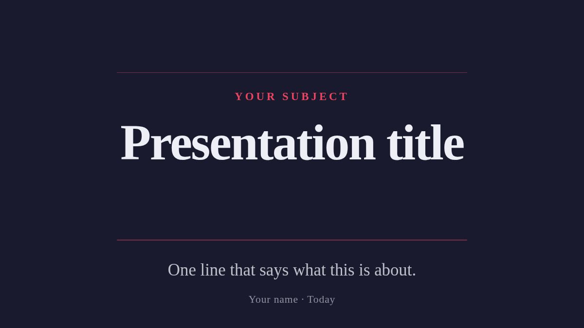 Screenshot of the Academic Symposium template