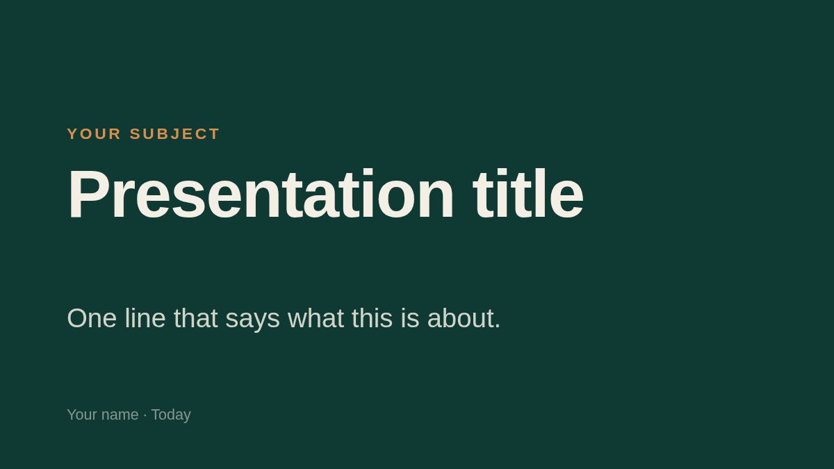 Screenshot of the Blank Presentation template