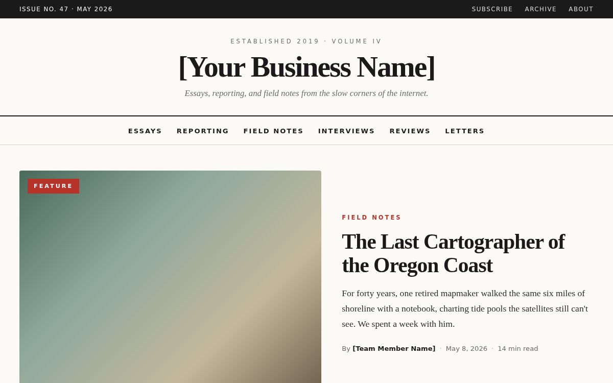 Screenshot of the Blog & Magazine template