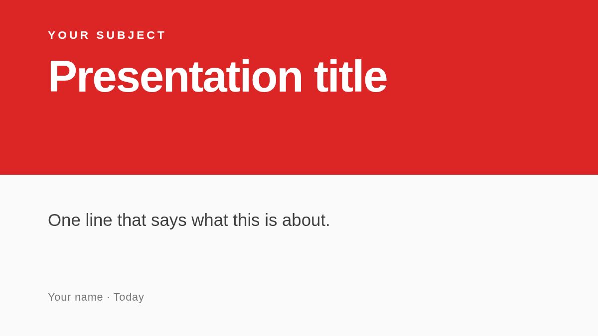 Screenshot of the Bold Statement template