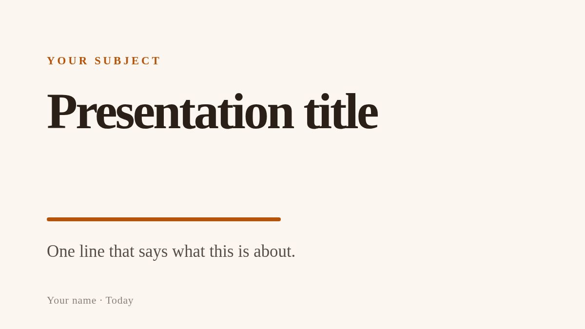 Screenshot of the Class Review template