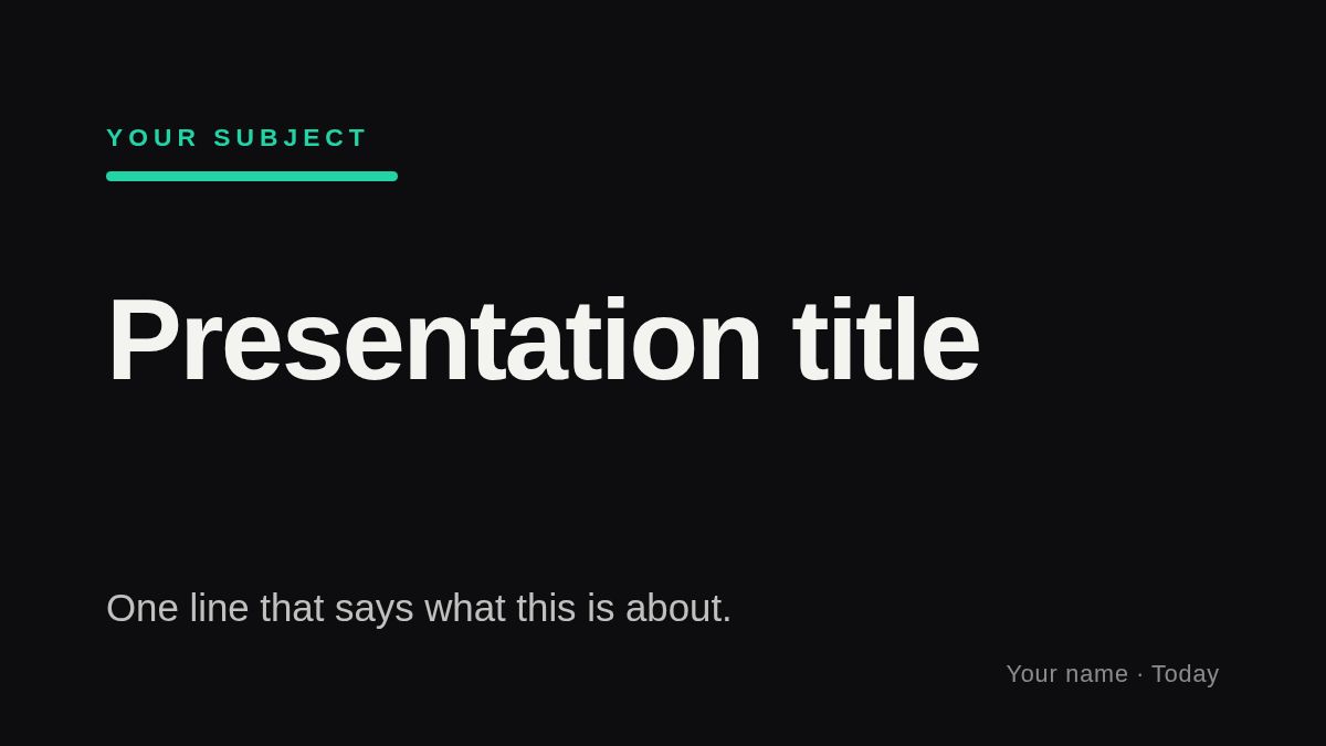 Screenshot of the Conference Talk Slides template