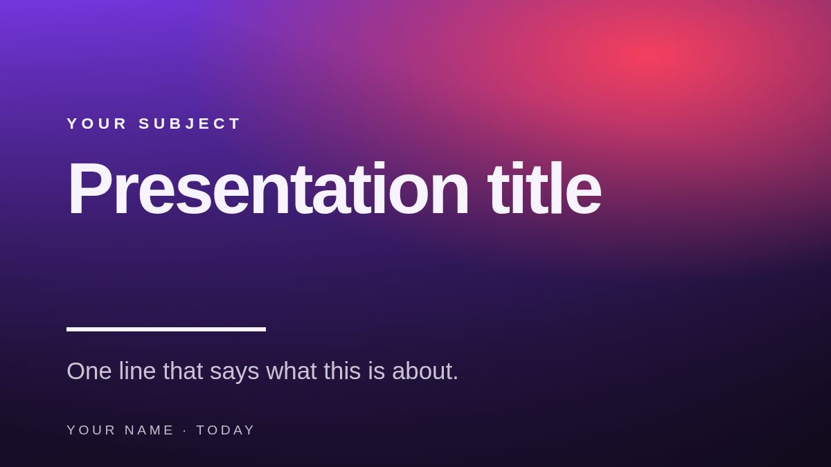 Screenshot of the Cover Story template