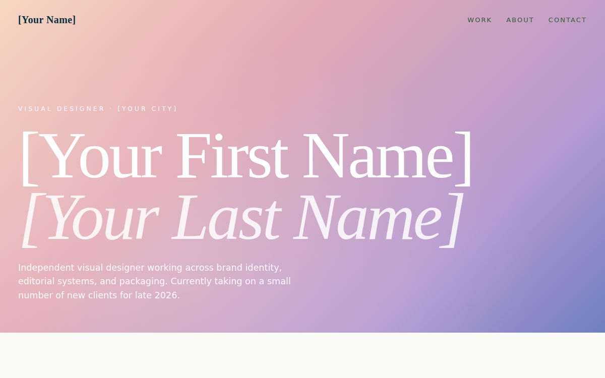 Screenshot of the Designer Portfolio template