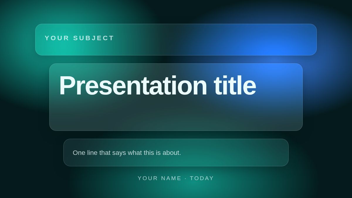 Screenshot of the Frosted Teal template
