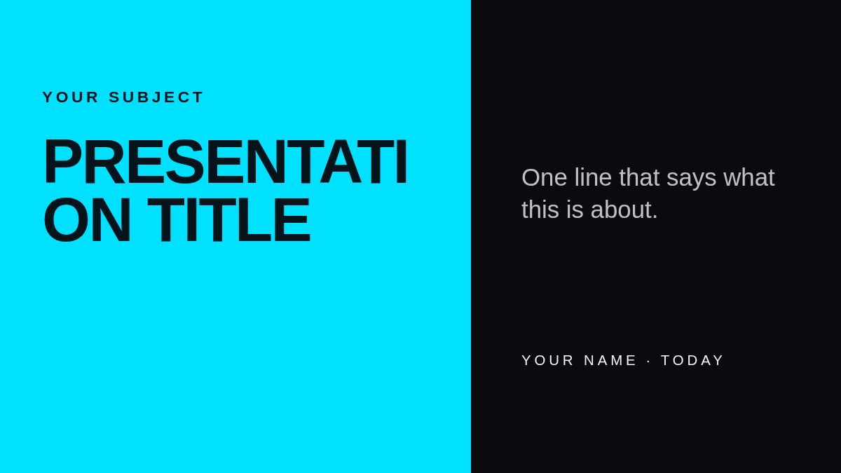 Screenshot of the Halftone Cyan template