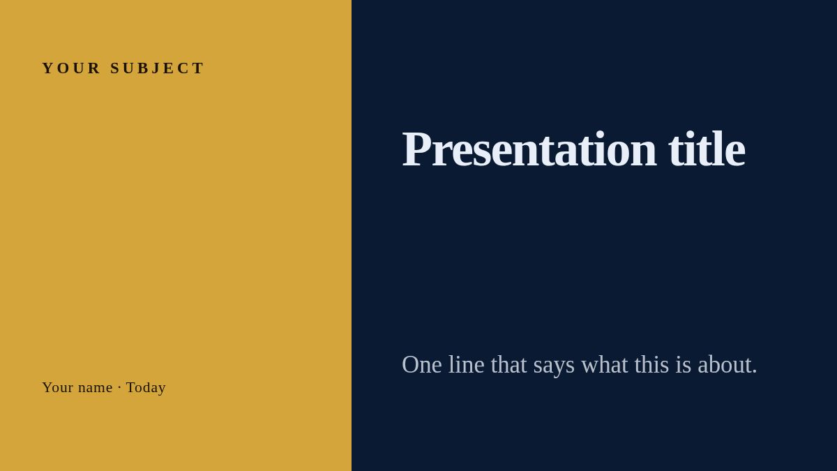 Screenshot of the Investor Deck template