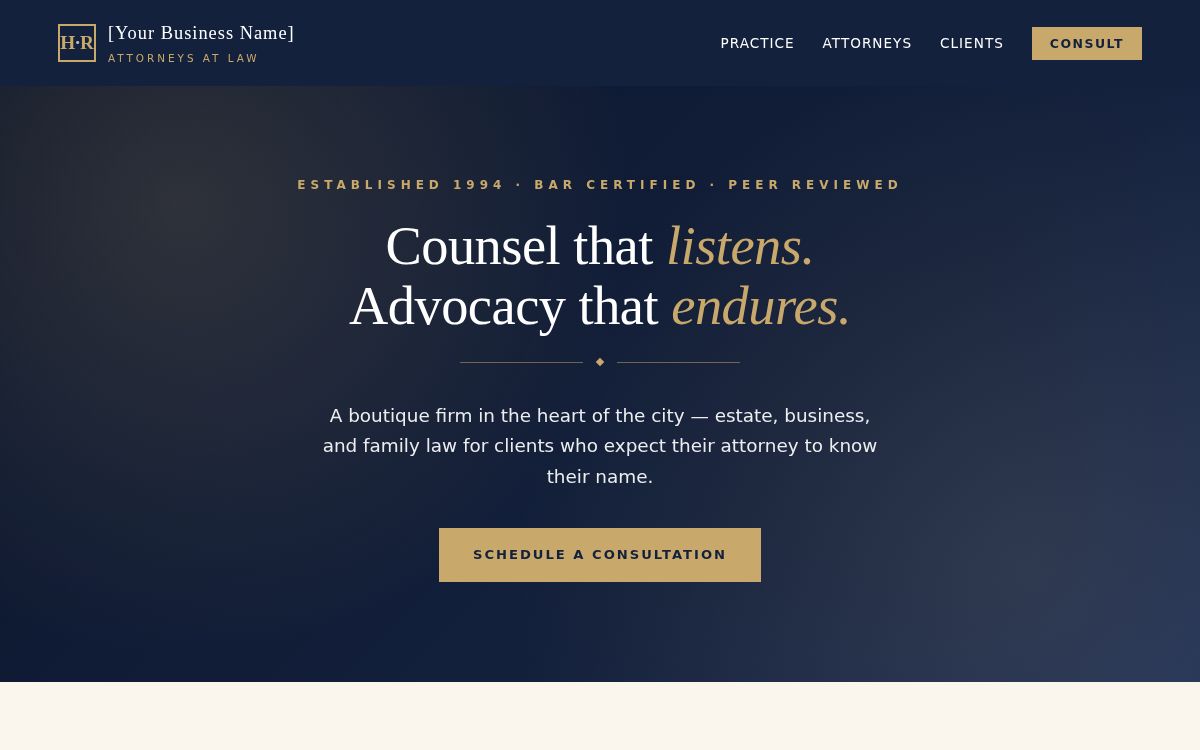 Screenshot of the Law Firm template