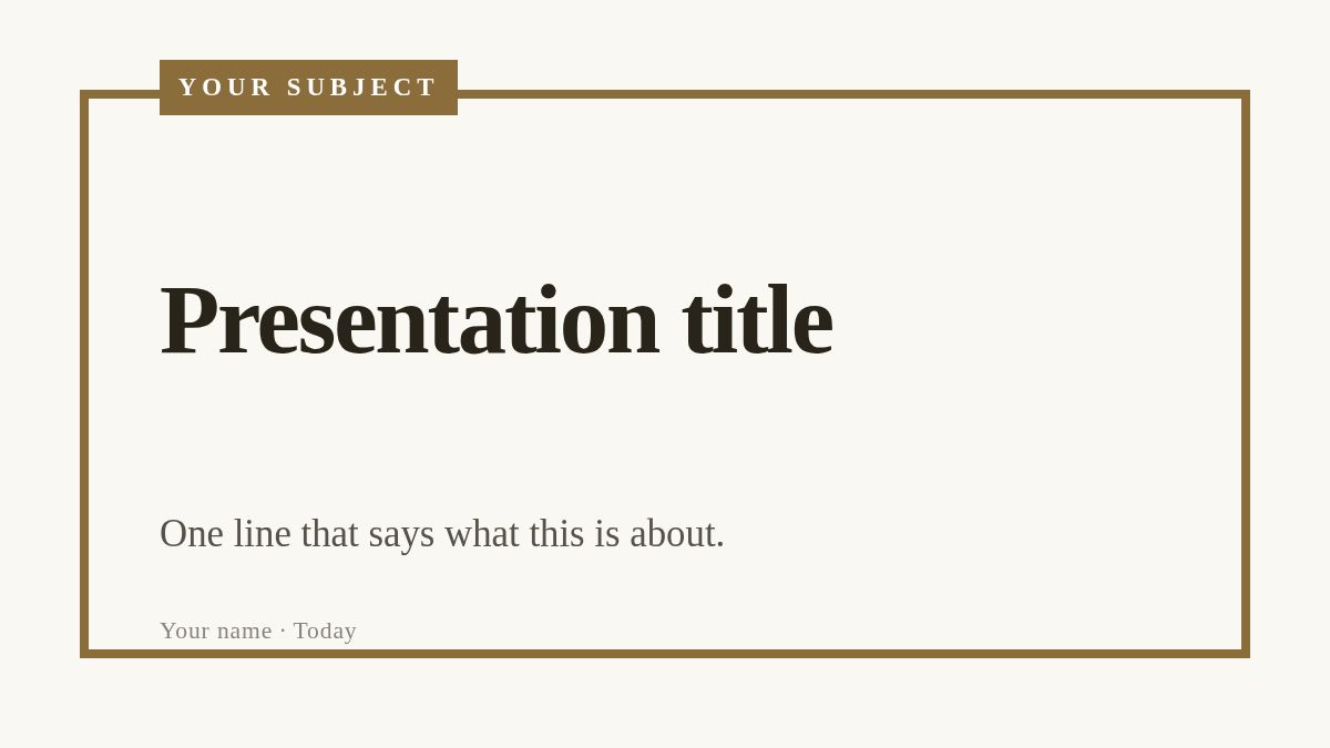 Screenshot of the Literature Review template