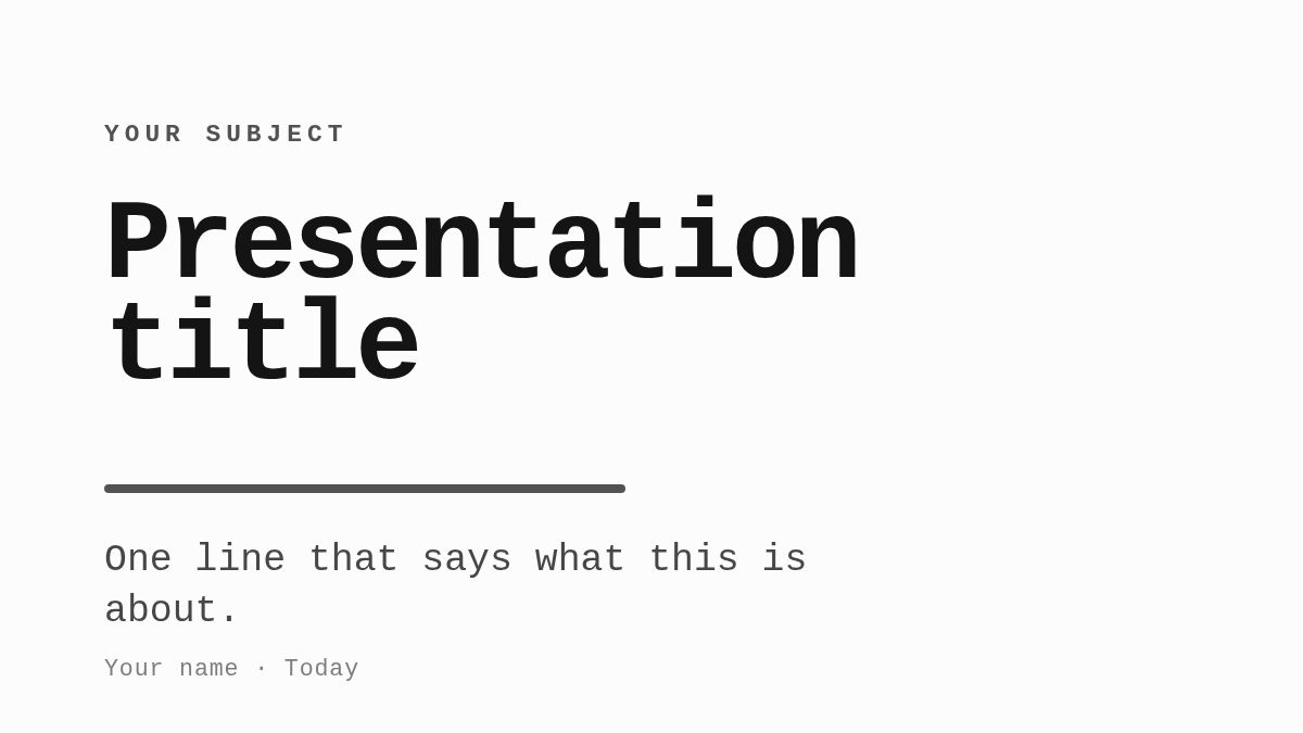 Screenshot of the Minimal Mono template