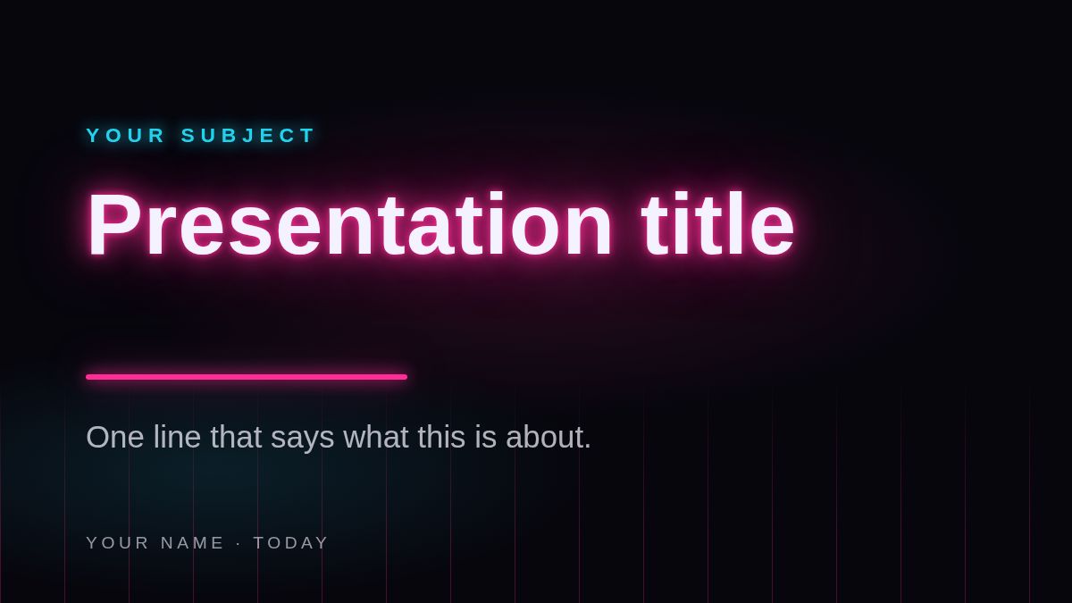 Screenshot of the Neon template