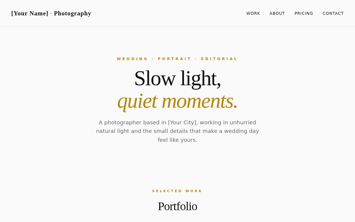 Screenshot of the Photographer Studio template