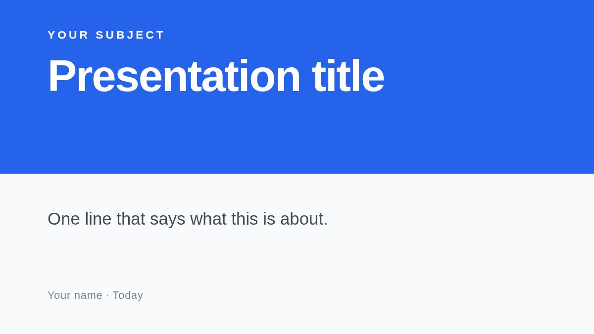 Screenshot of the Project Kickoff template