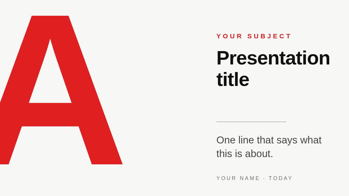Screenshot of the Specimen template