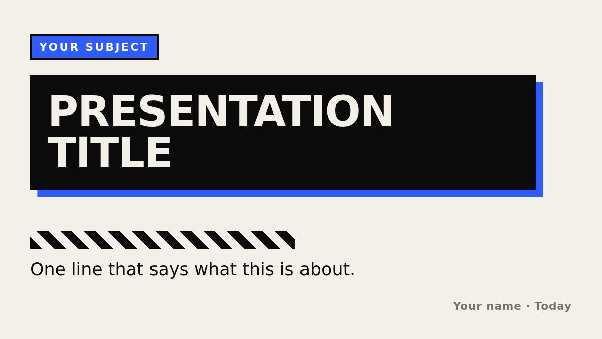 Screenshot of the Stark Blue template