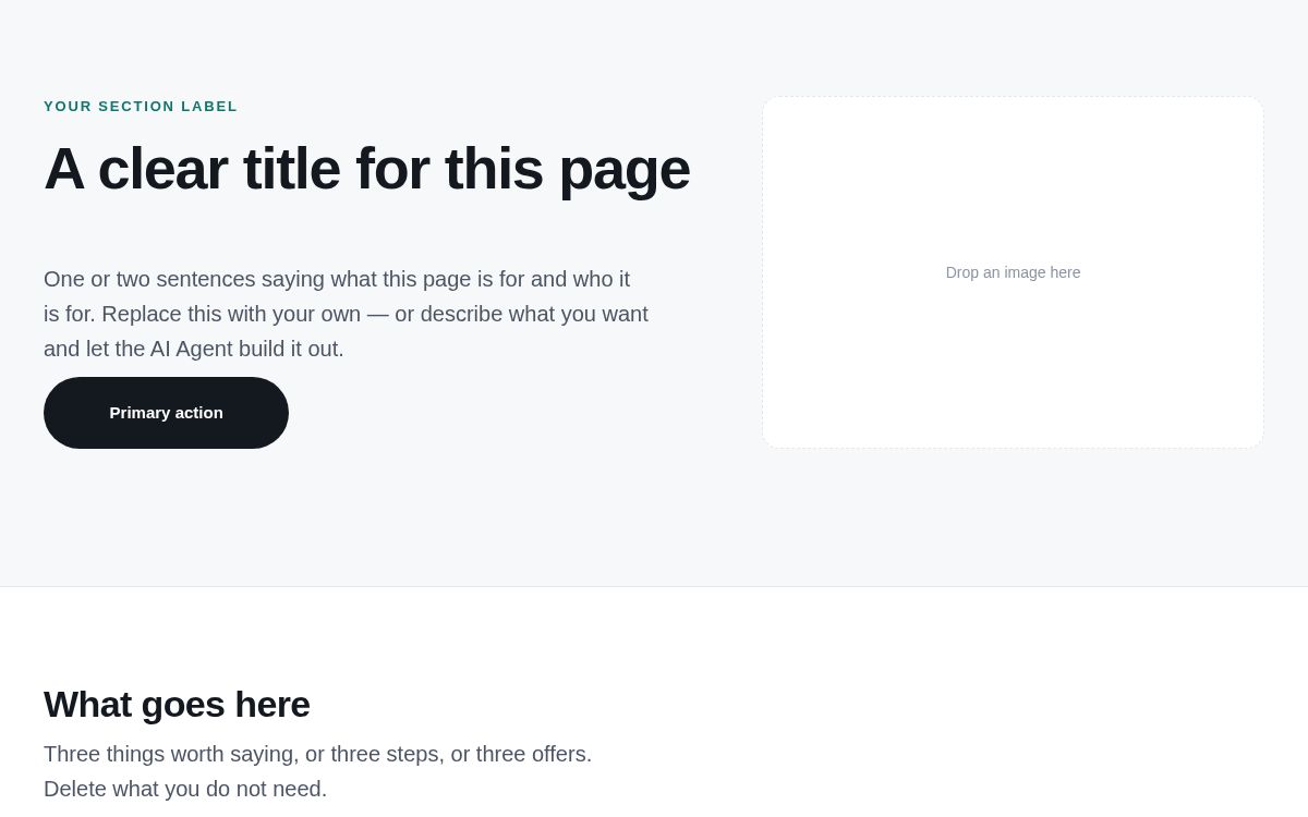 Screenshot of the Starter Page template