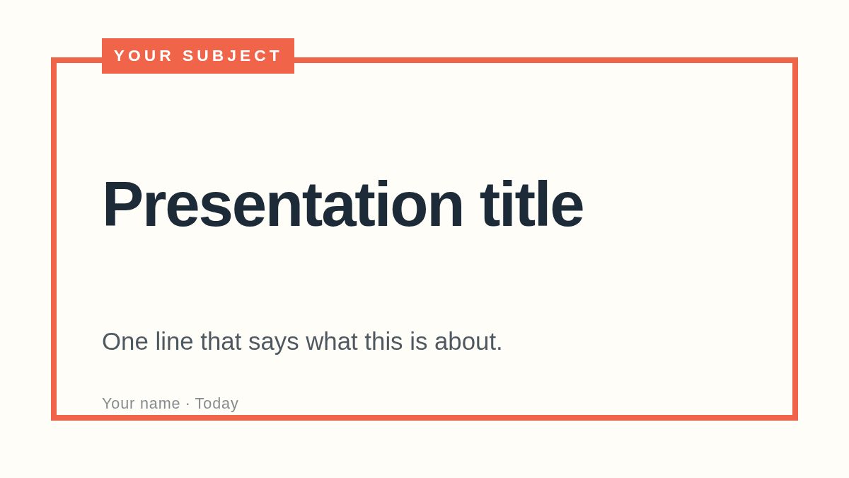 Screenshot of the Student Project template
