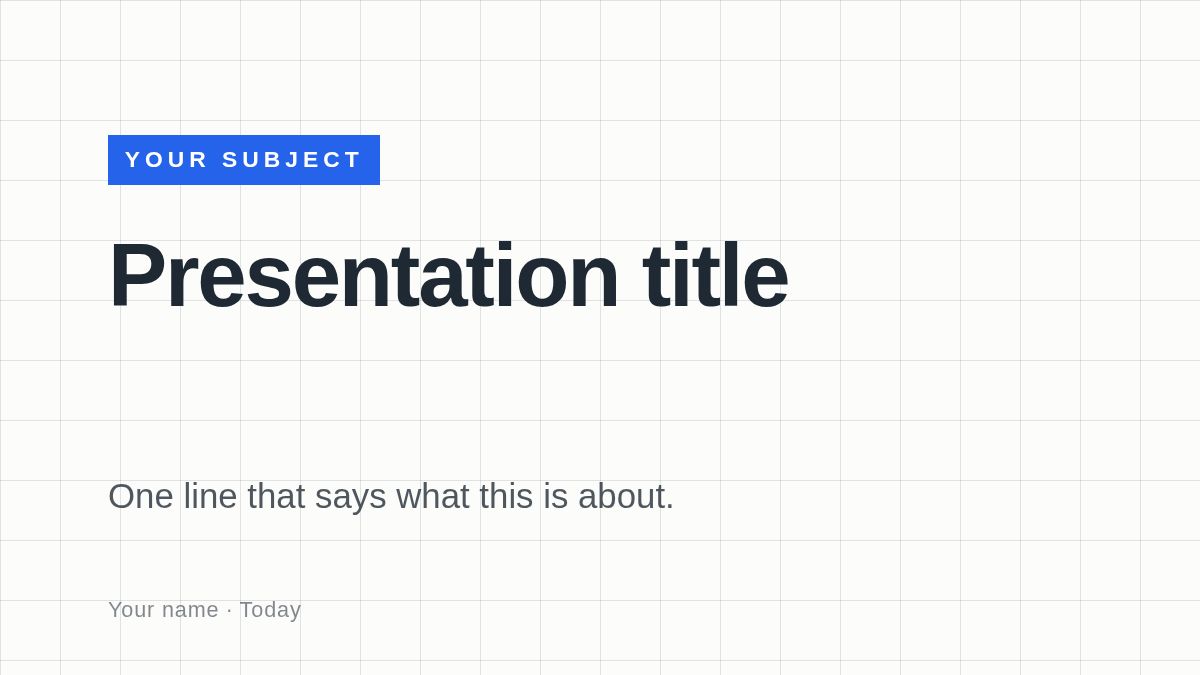Screenshot of the Study Guide template