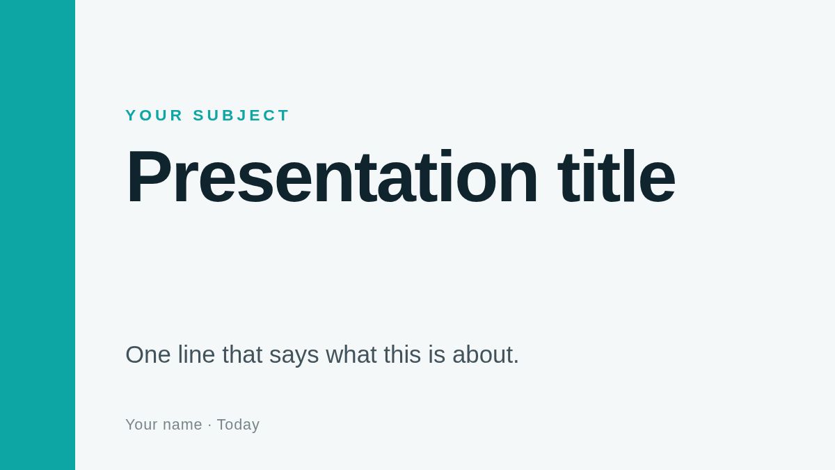 Screenshot of the Training Module template