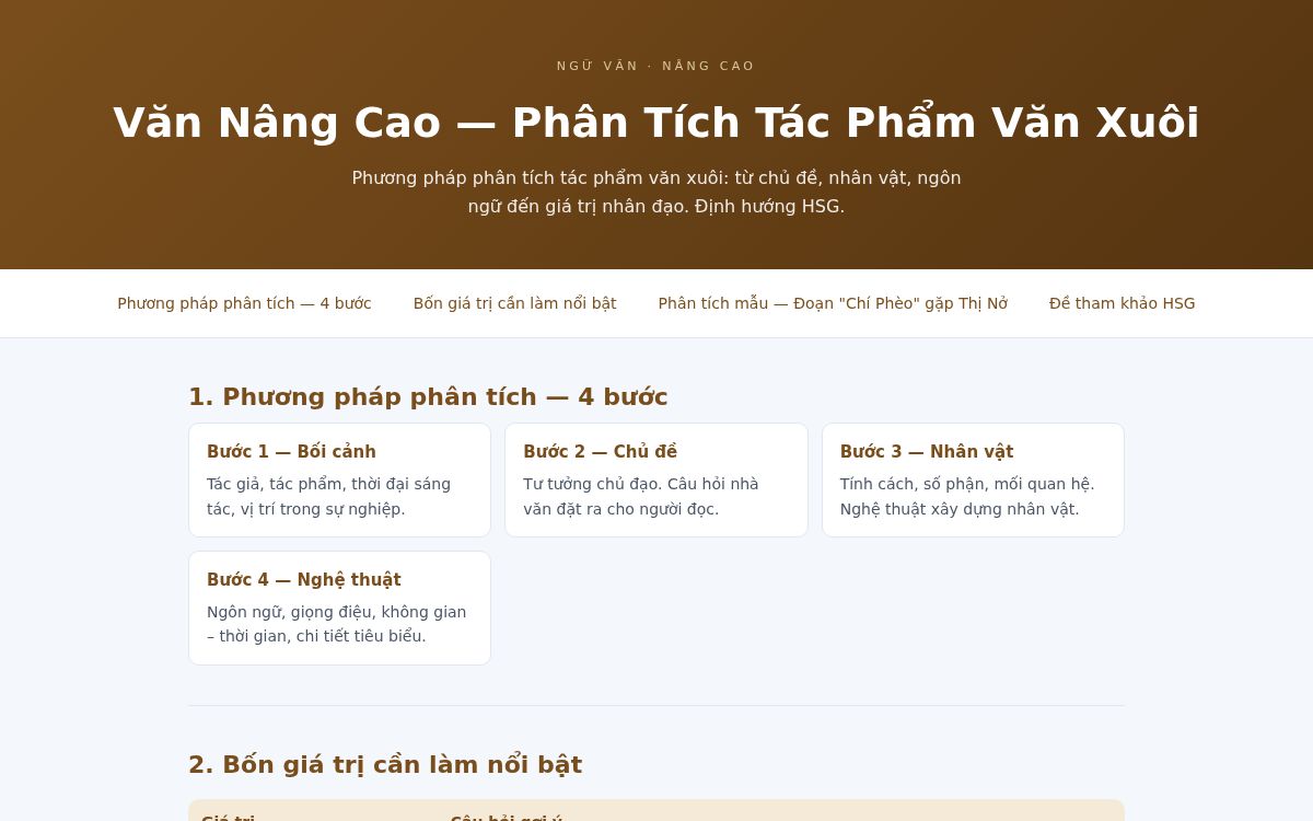 Ảnh chụp mẫu Văn Nâng Cao — Phân Tích Tác Phẩm Văn Xuôi